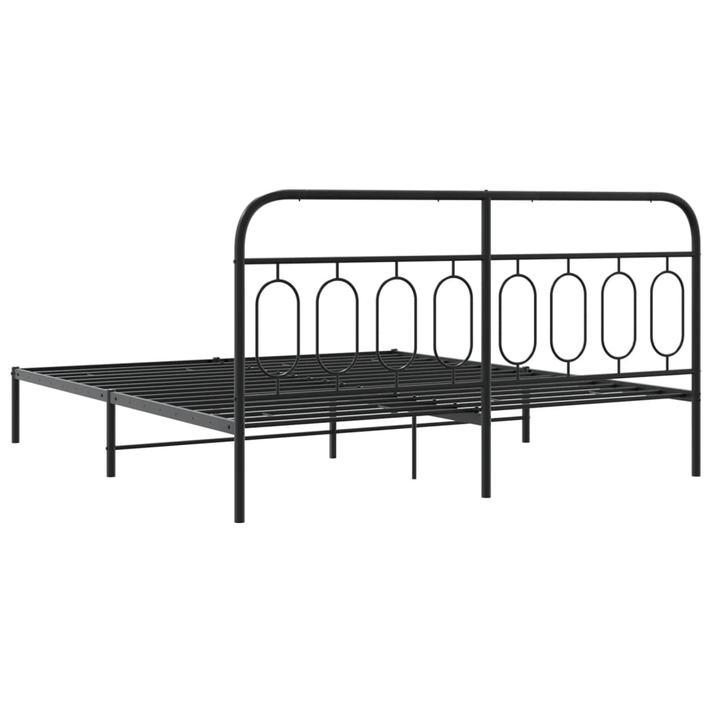 Giroletto con Testiera in Metallo Nero 183x213 cm | homemem39
