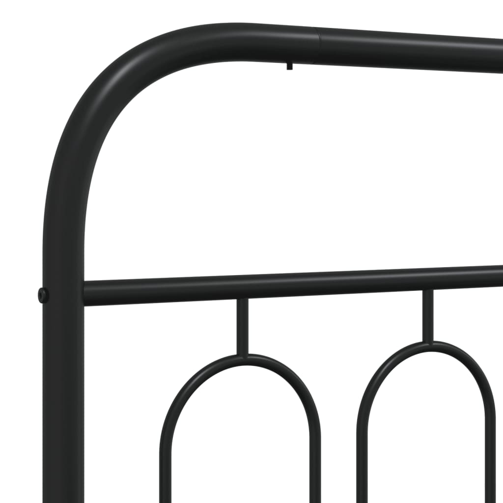 Giroletto con Testiera in Metallo Nero 183x213 cm | homemem39