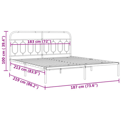 Giroletto con Testiera in Metallo Nero 183x213 cm | homemem39