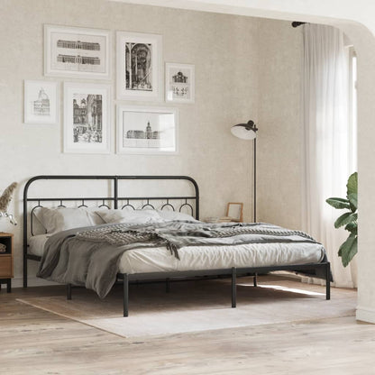 Giroletto con Testiera in Metallo Nero 183x213 cm | homemem39