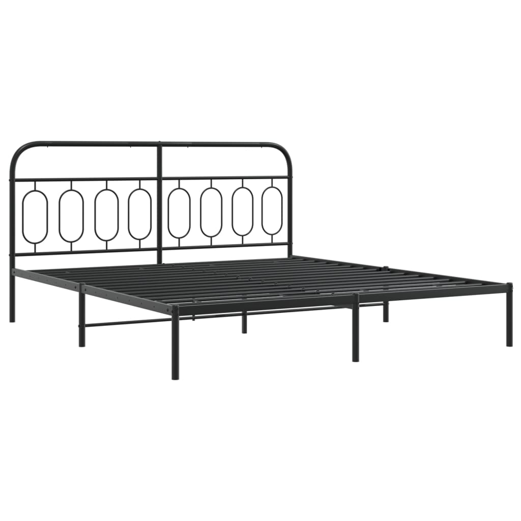 Giroletto con Testiera in Metallo Nero 193x203 cm | homemem39