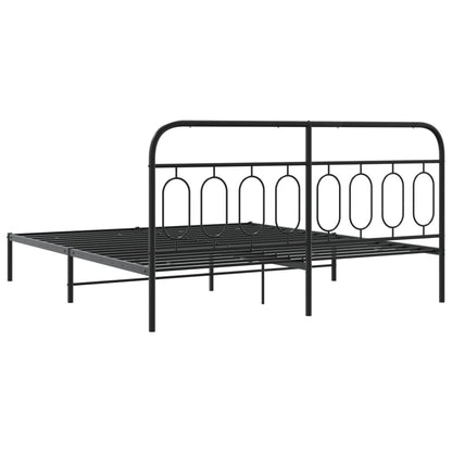 Giroletto con Testiera in Metallo Nero 193x203 cm | homemem39