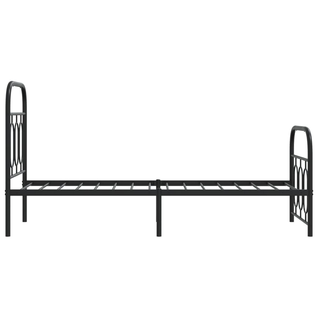 Giroletto con Testiera e Pediera Metallo Nero 75x190 cm | homemem39