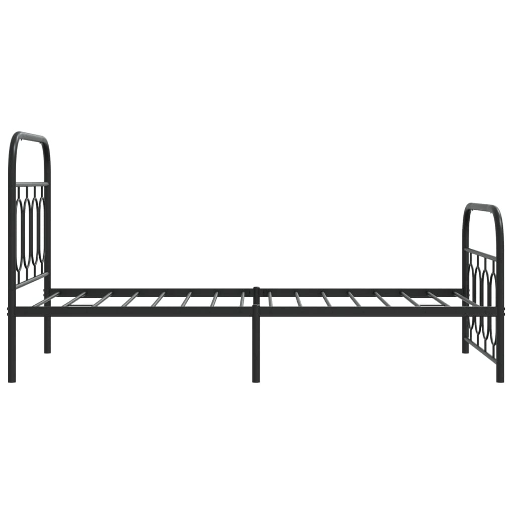 Giroletto con Testiera e Pediera Metallo Nero 80x200 cm | homemem39