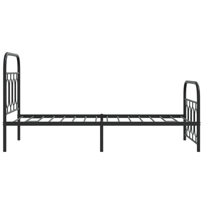 Giroletto con Testiera e Pediera Metallo Nero 80x200 cm | homemem39