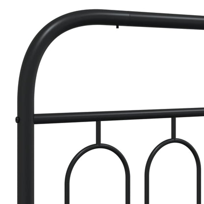 Giroletto con Testiera e Pediera Metallo Nero 80x200 cm | homemem39