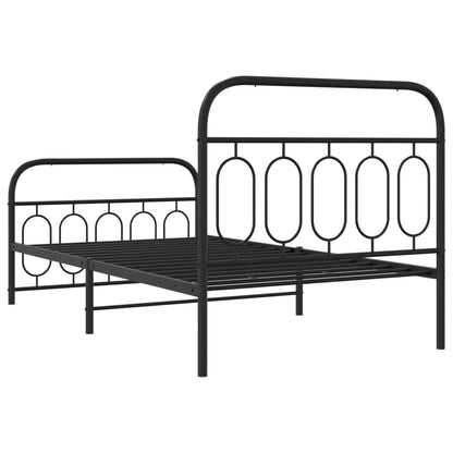 Giroletto con Testiera e Pediera Metallo Nero 107x203 cm - homemem39
