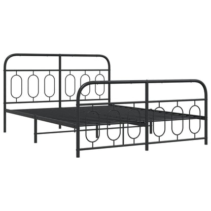 Giroletto con Testiera e Pediera Metallo Nero 140x190 cm | homemem39