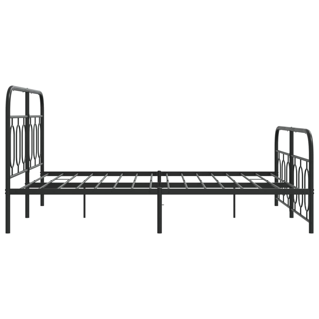 Giroletto con Testiera e Pediera Metallo Nero 140x190 cm | homemem39