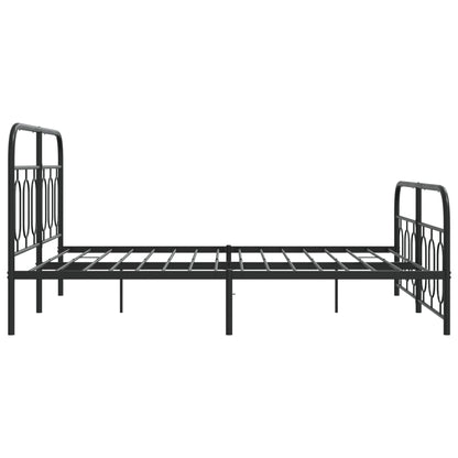 Giroletto con Testiera e Pediera Metallo Nero 140x190 cm | homemem39
