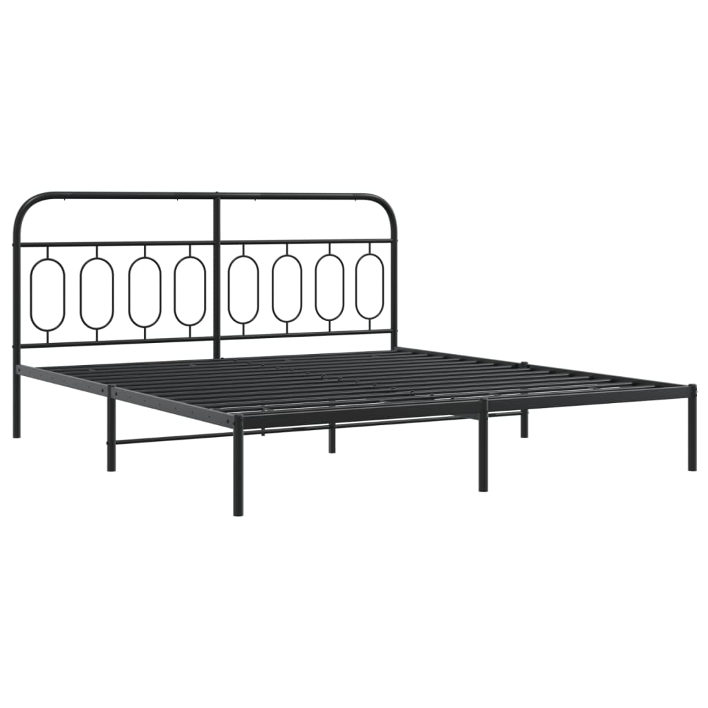 Giroletto con Testiera e Pediera Metallo Nero 183x213 cm | homemem39