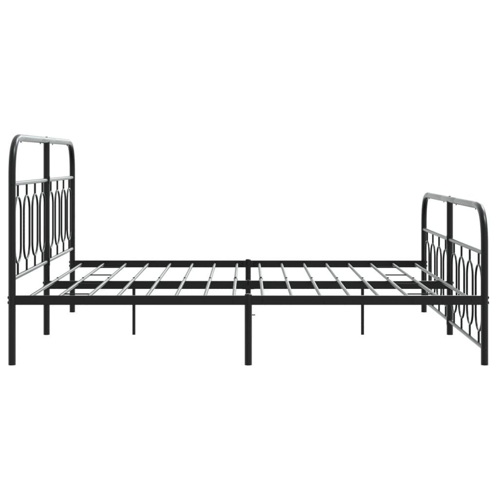 Giroletto con Testiera e Pediera Metallo Nero 183x213 cm | homemem39