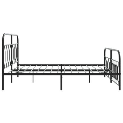 Giroletto con Testiera e Pediera Metallo Nero 183x213 cm | homemem39