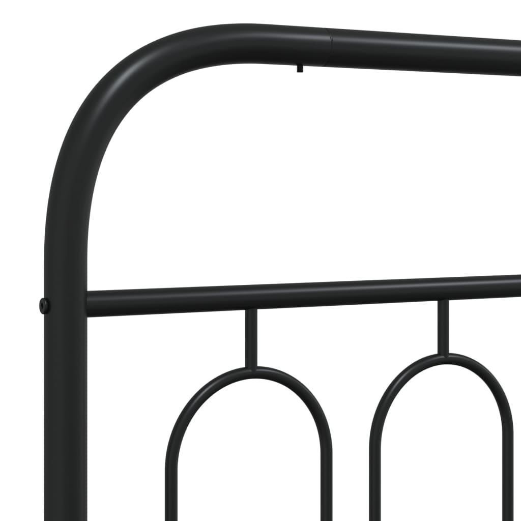 Giroletto con Testiera e Pediera Metallo Nero 183x213 cm | homemem39
