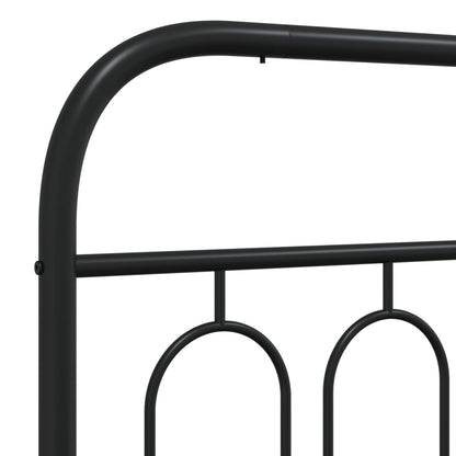 Giroletto con Testiera e Pediera Metallo Nero 183x213 cm | homemem39