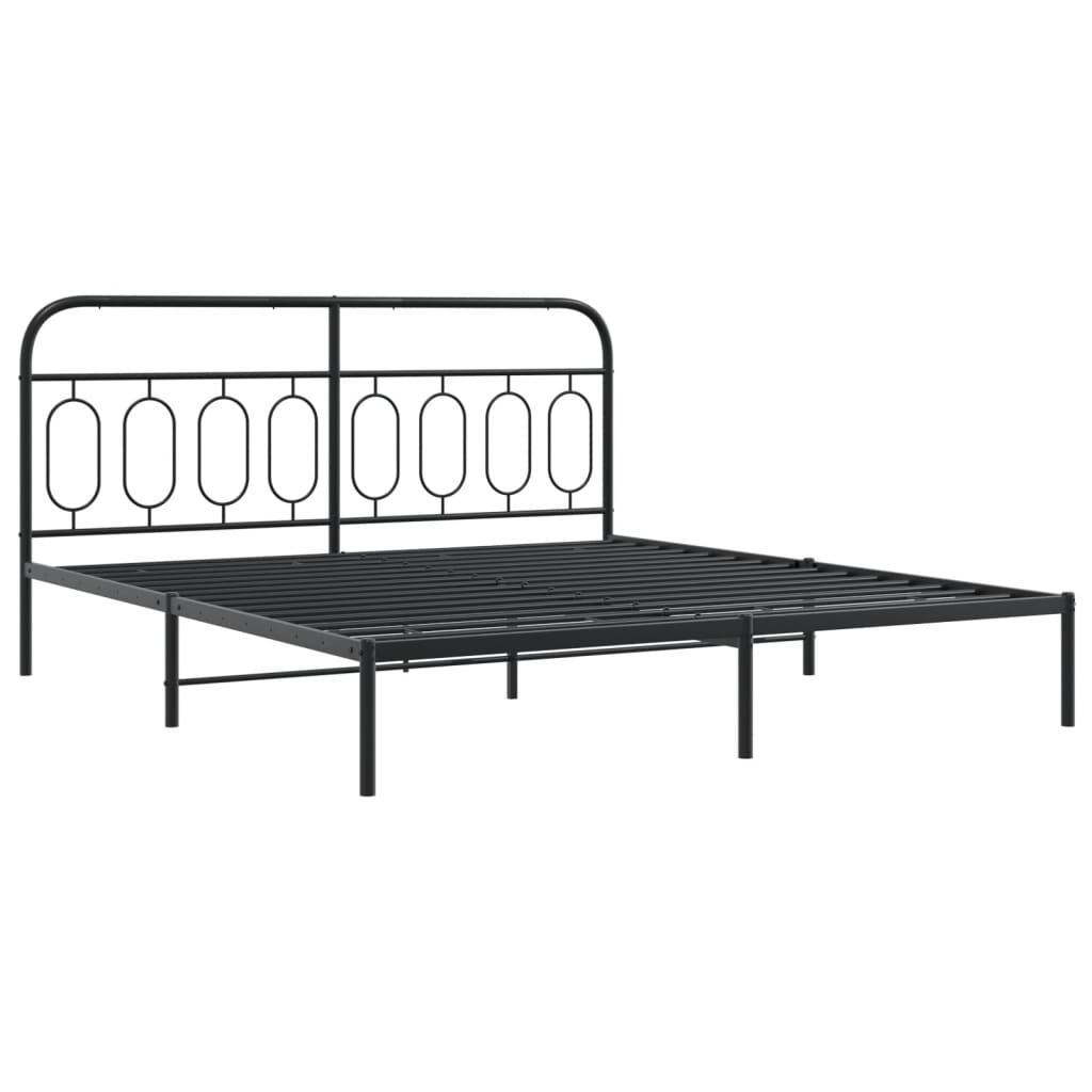 Giroletto con Testiera e Pediera Metallo Nero 193x203 cm | homemem39
