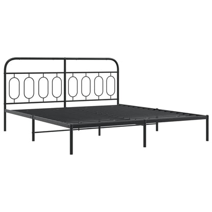 Giroletto con Testiera e Pediera Metallo Nero 193x203 cm | homemem39