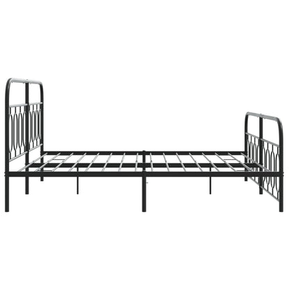Giroletto con Testiera e Pediera Metallo Nero 193x203 cm | homemem39