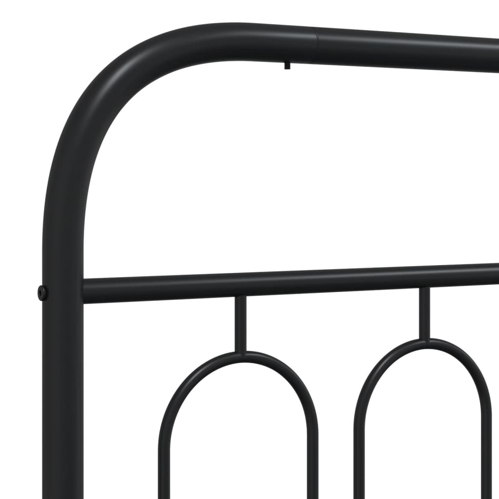 Giroletto con Testiera e Pediera Metallo Nero 193x203 cm | homemem39