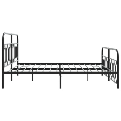 Giroletto con Testiera e Pediera Metallo Nero 200x200 cm