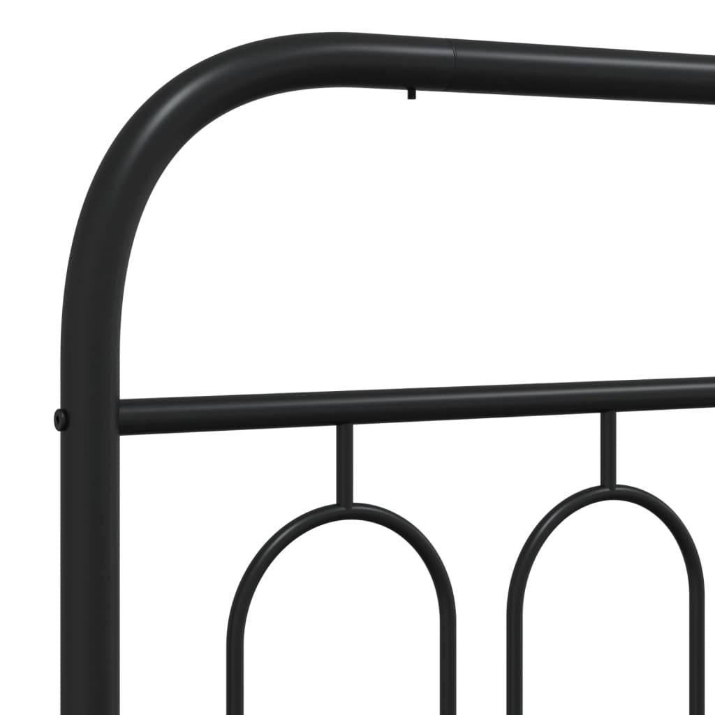 Giroletto con Testiera e Pediera Metallo Nero 200x200 cm