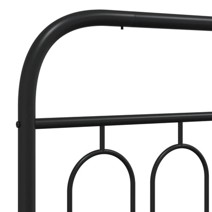 Giroletto con Testiera e Pediera Metallo Nero 200x200 cm