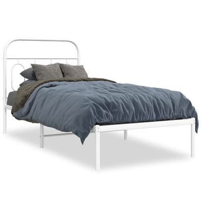 Giroletto con Testiera Metallo Bianco 80x200 cm | homemem39