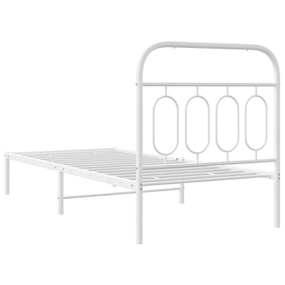 Giroletto con Testiera Metallo Bianco 80x200 cm | homemem39