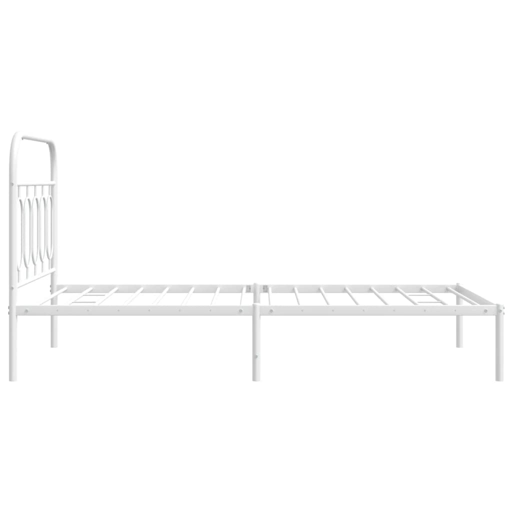 Giroletto con Testiera Metallo Bianco 100x200 cm | homemem39