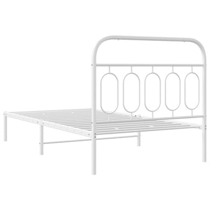 Giroletto con Testiera Metallo Bianco 100x200 cm | homemem39