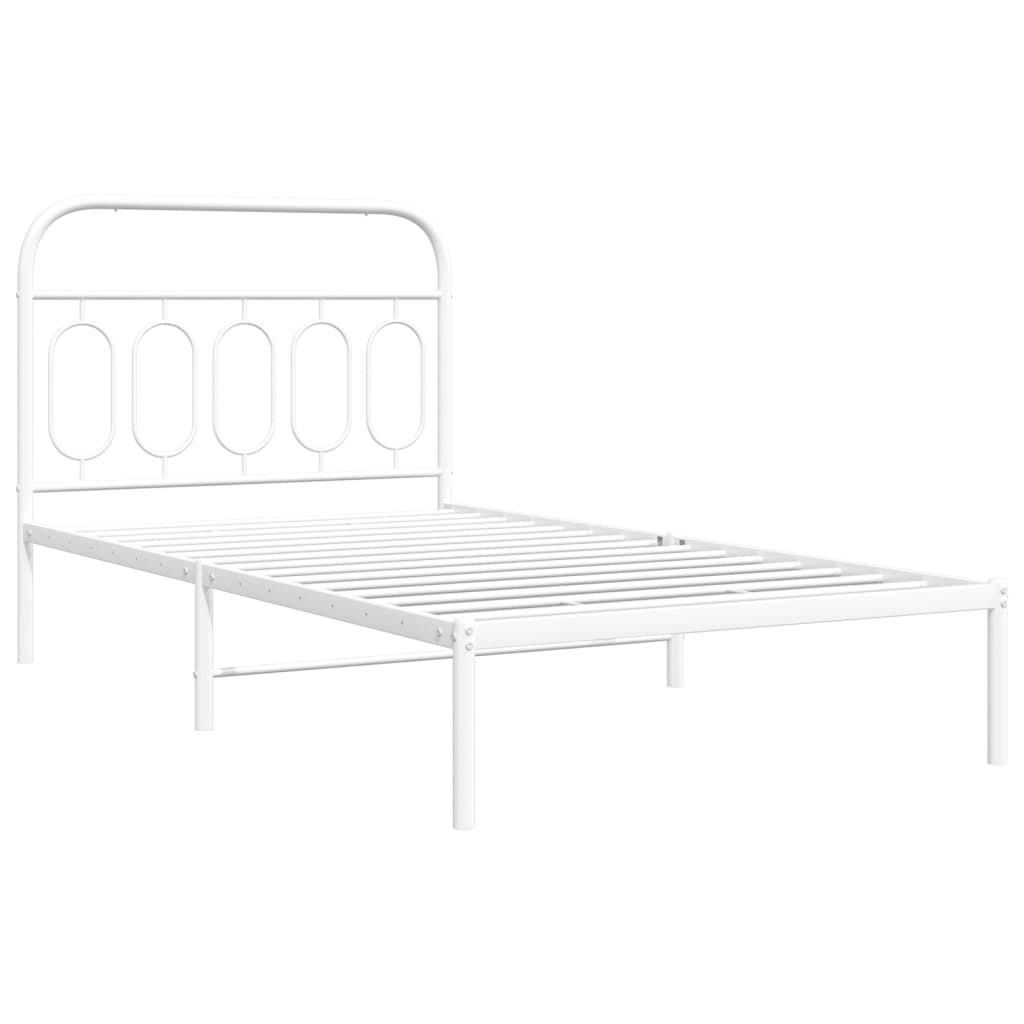 Giroletto con Testiera Metallo Bianco 107x203 cm - homemem39