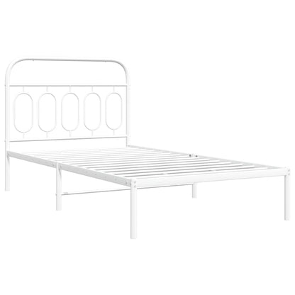Giroletto con Testiera Metallo Bianco 107x203 cm - homemem39