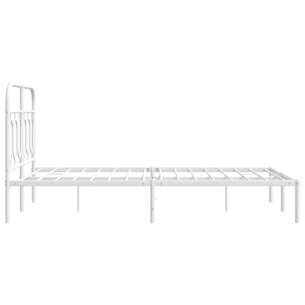 Giroletto con Testiera in Metallo Bianco 120x200 cm | homemem39