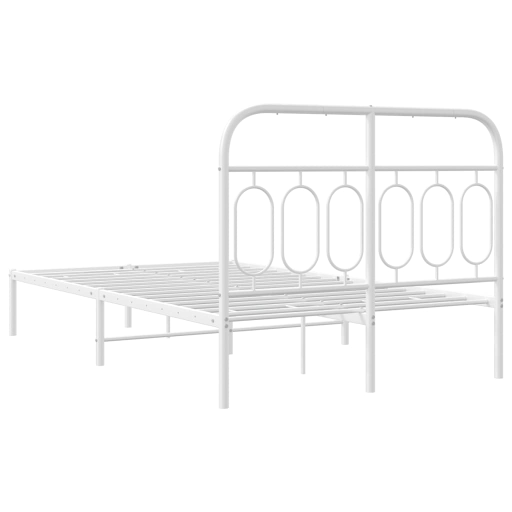 Giroletto con Testiera in Metallo Bianco 120x200 cm | homemem39