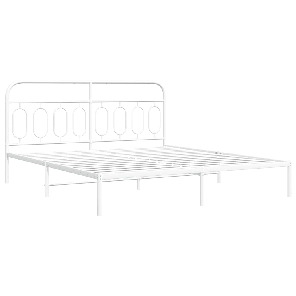 Giroletto con Testiera Metallo Bianco 160x200 cm | homemem39