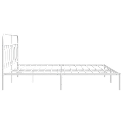 Giroletto con Testiera Metallo Bianco 160x200 cm | homemem39