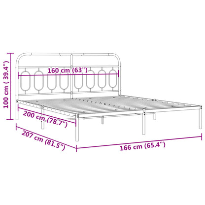 Giroletto con Testiera Metallo Bianco 160x200 cm | homemem39