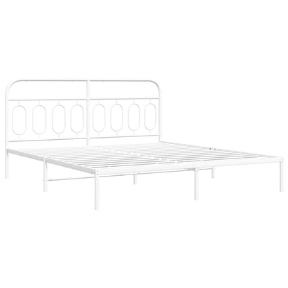 Giroletto con Testiera Metallo Bianco 183x213 cm | homemem39