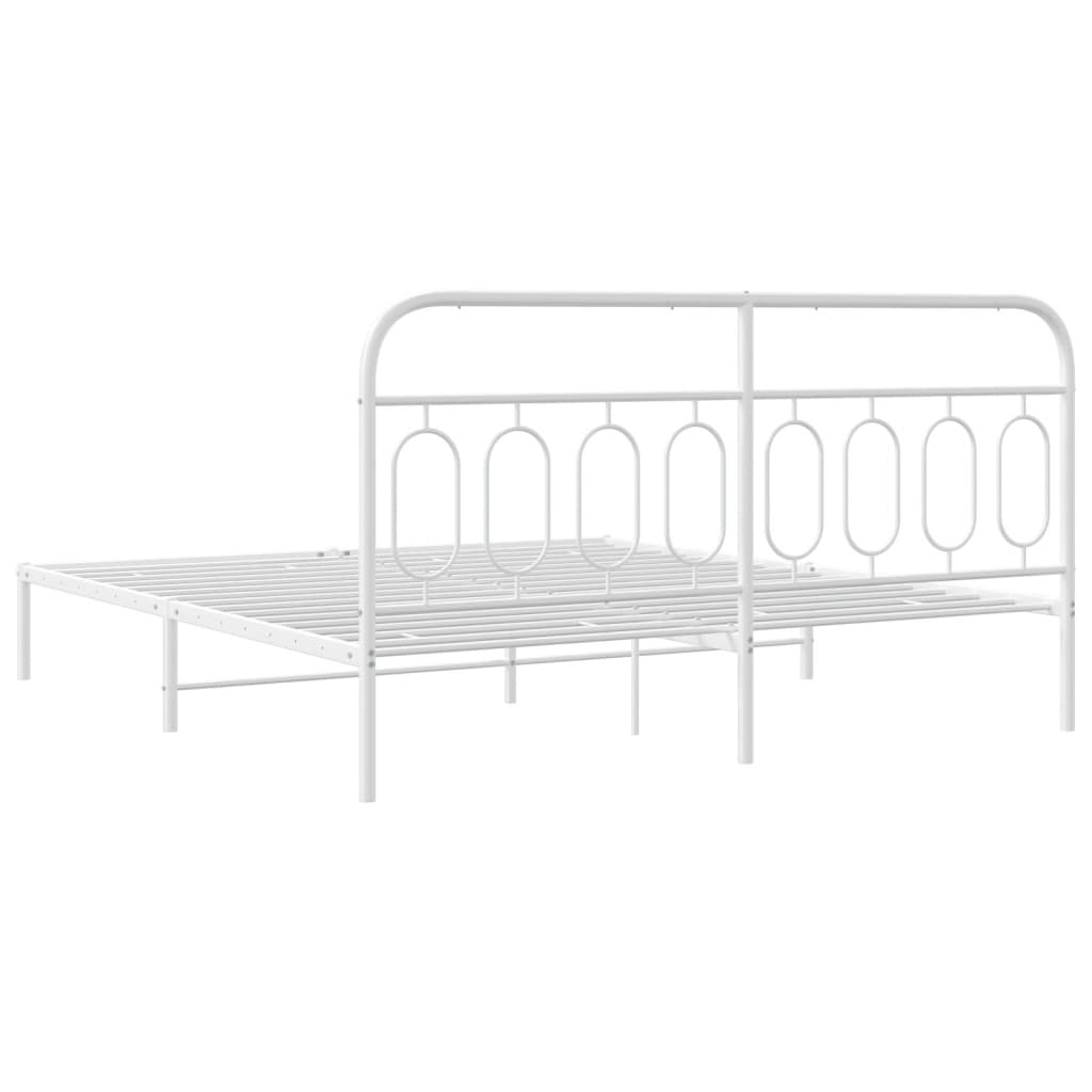 Giroletto con Testiera Metallo Bianco 183x213 cm | homemem39