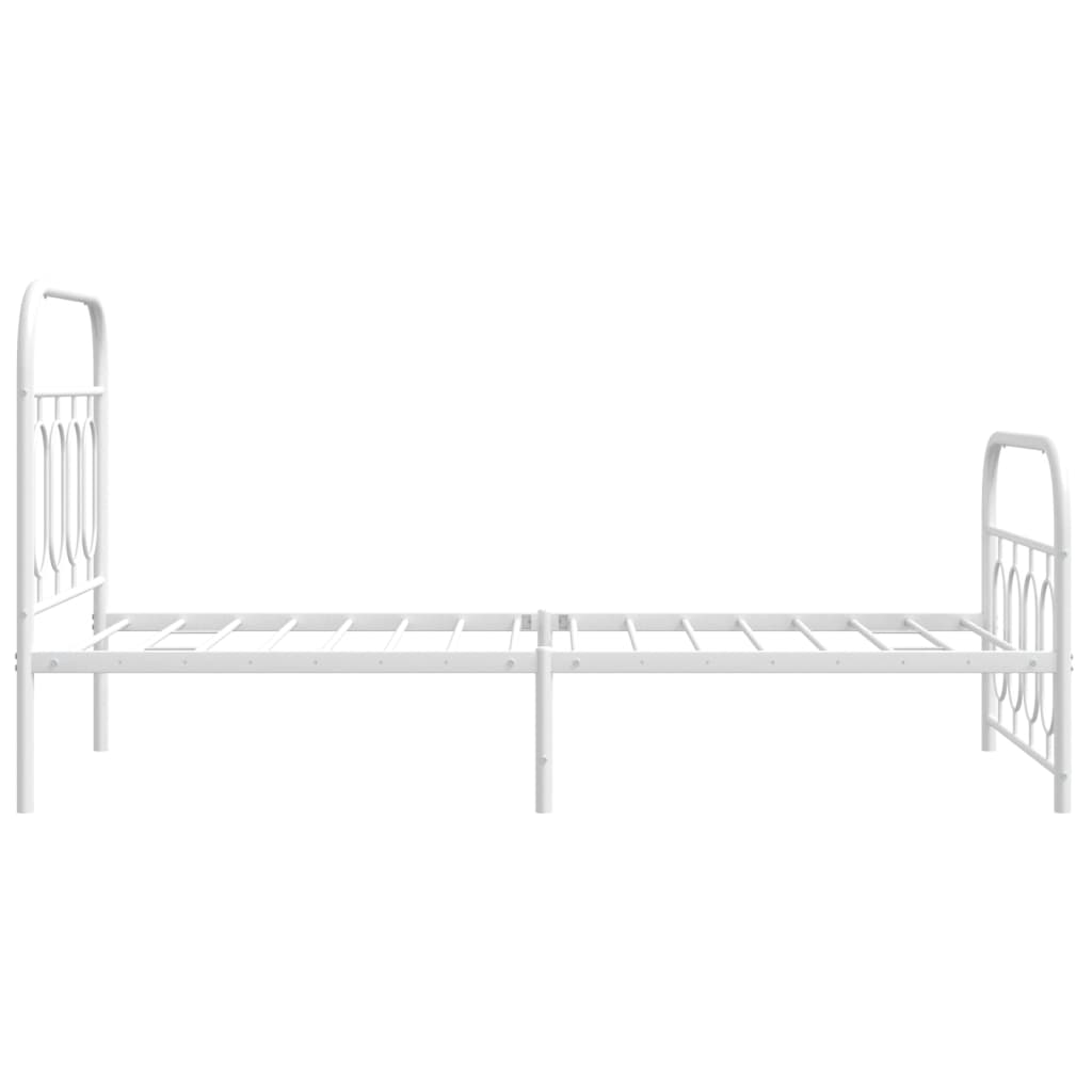 Giroletto con Testiera e Pediera Metallo Bianco 90x200 cm | homemem39