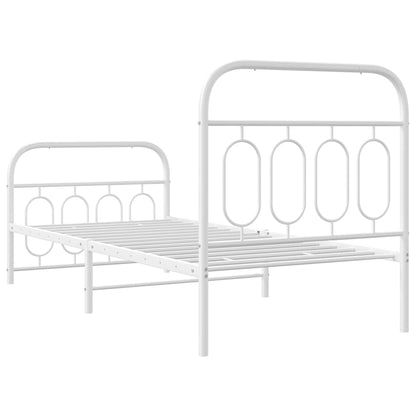 Giroletto con Testiera e Pediera Metallo Bianco 90x200 cm | homemem39
