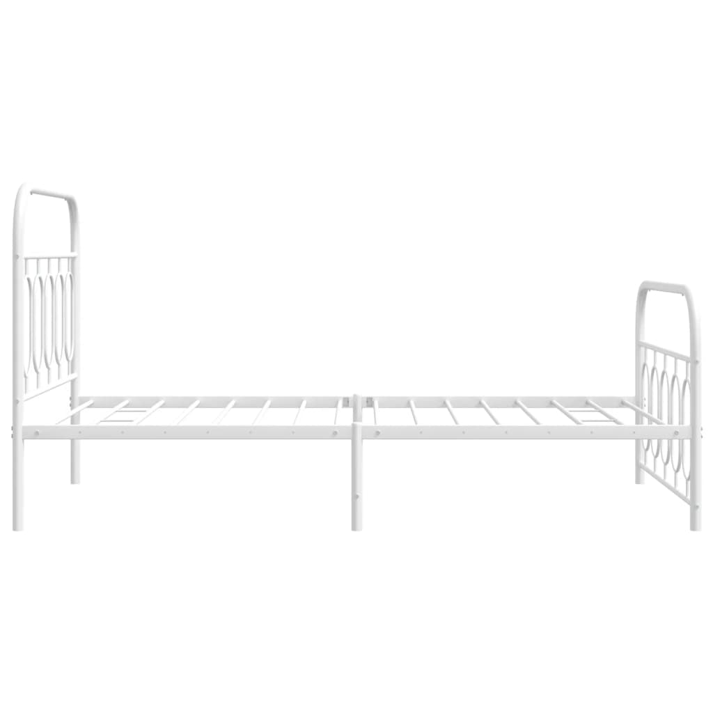 Giroletto con Testiera e Pediera Metallo Bianco 100x200 cm | homemem39