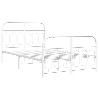 Giroletto con Testiera e Pediera Metallo Bianco 120x190 cm | homemem39