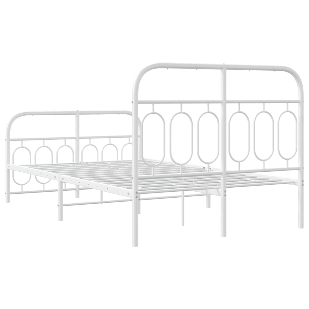 Giroletto con Testiera e Pediera Metallo Bianco 120x190 cm | homemem39
