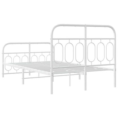 Giroletto con Testiera e Pediera Metallo Bianco 120x190 cm | homemem39