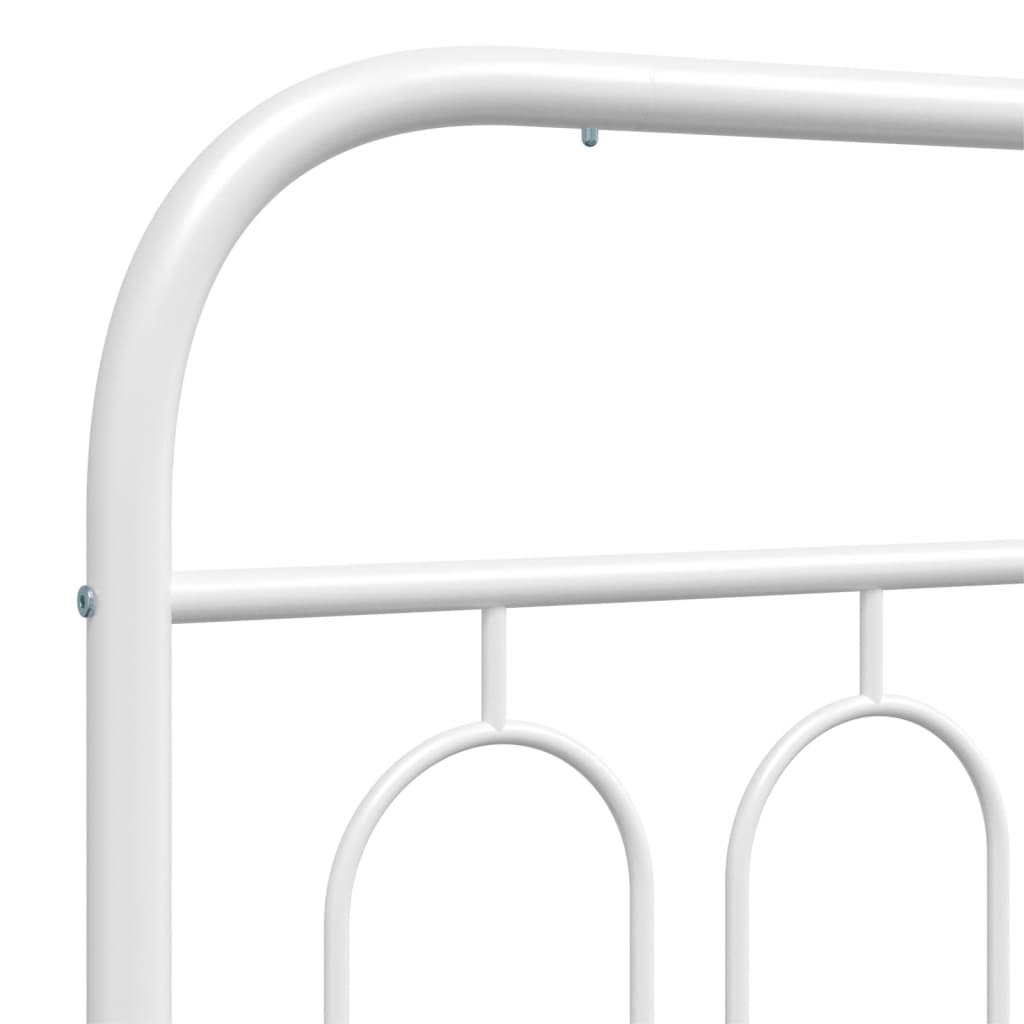 Giroletto con Testiera e Pediera Metallo Bianco 120x190 cm | homemem39