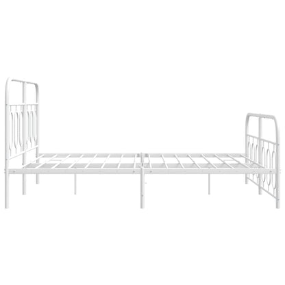 Giroletto con Testiera e Pediera Metallo Bianco 140x190 cm | homemem39