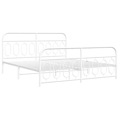 Giroletto con Testiera e Pediera Metallo Bianco 180x200 cm
