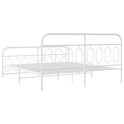 Giroletto con Testiera e Pediera Metallo Bianco 183x213 cm | homemem39