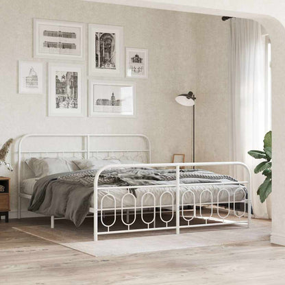 Giroletto con Testiera e Pediera Metallo Bianco 183x213 cm | homemem39